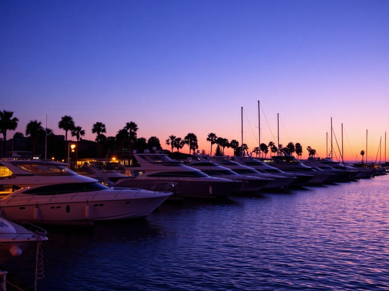 Newport Harbor at twilight