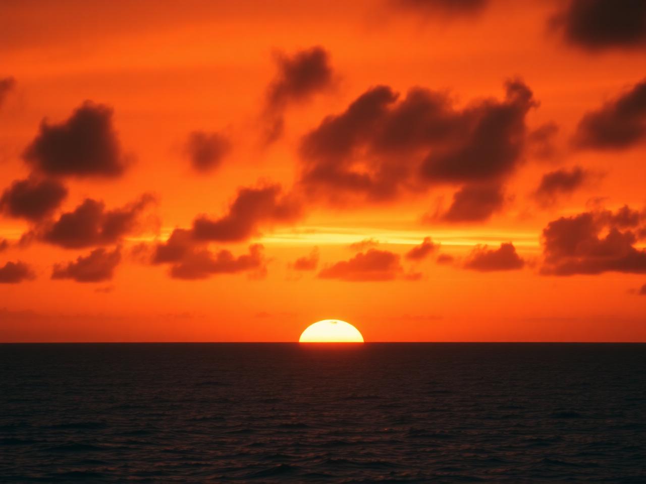 Pacific Ocean sunset from the deck
